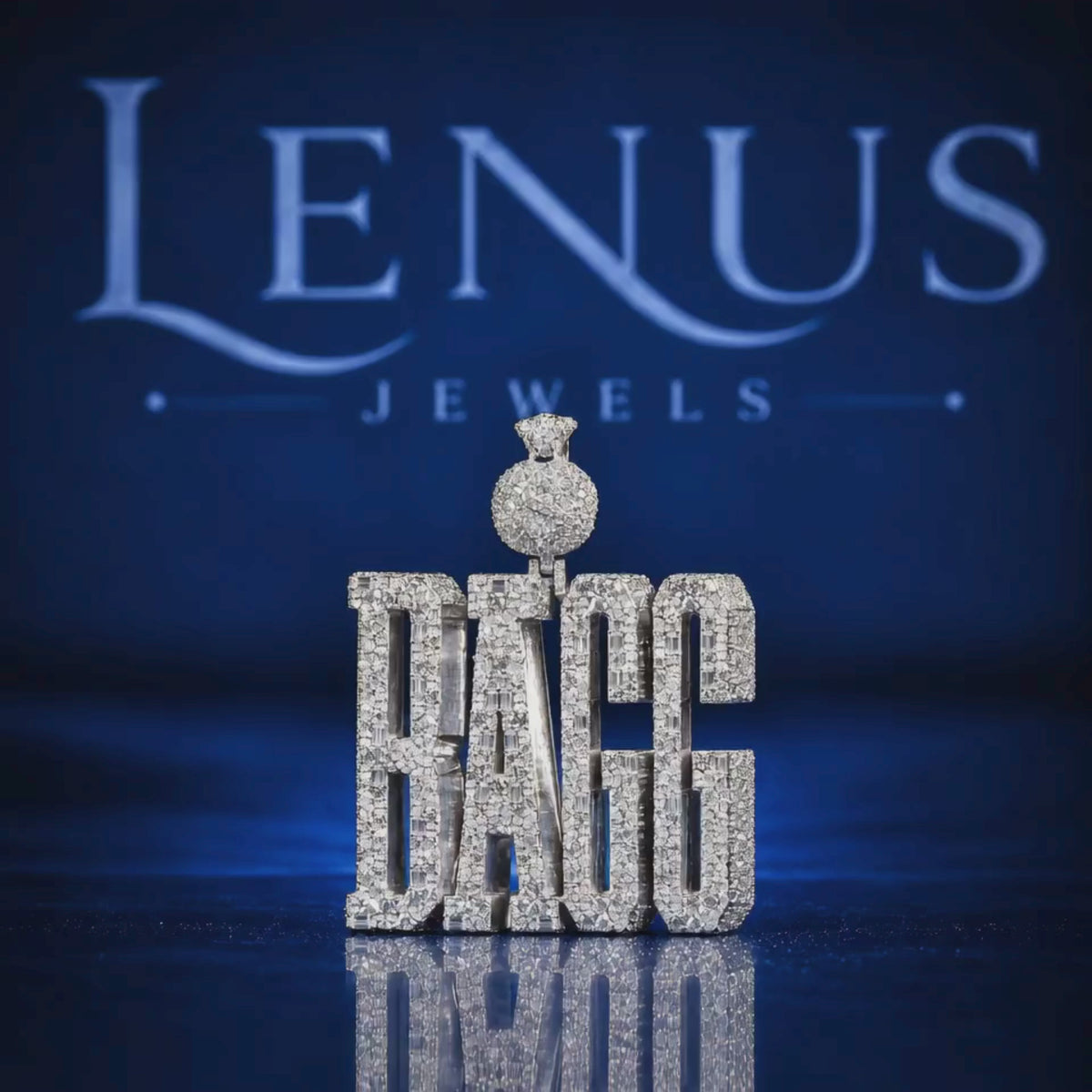 BAGS Iced Out Moissanite Pendant – Baguette Cut VVS Moissanite 925 Sterling Silver Custom Name Hip Hop Pendant