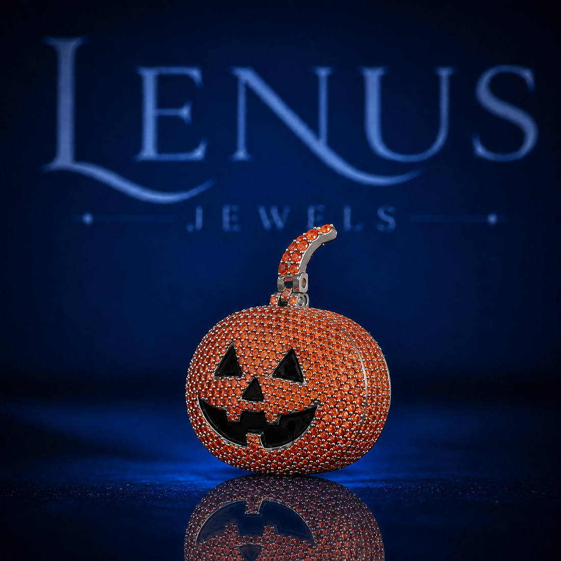 Iced Out Halloween Pumpkin Pendant 925 Sterling Silver Orange Moissanite Jack O Lantern Charm Hip Hop Jewelry Spooky Unisex Gift