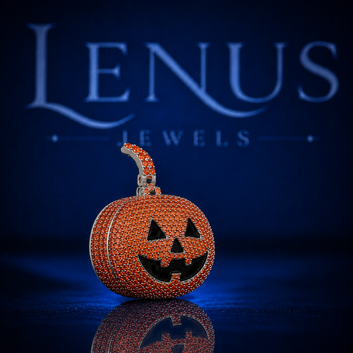 Iced Out Halloween Pumpkin Pendant 925 Sterling Silver Orange Moissanite Jack O Lantern Charm Hip Hop Jewelry Spooky Unisex Gift