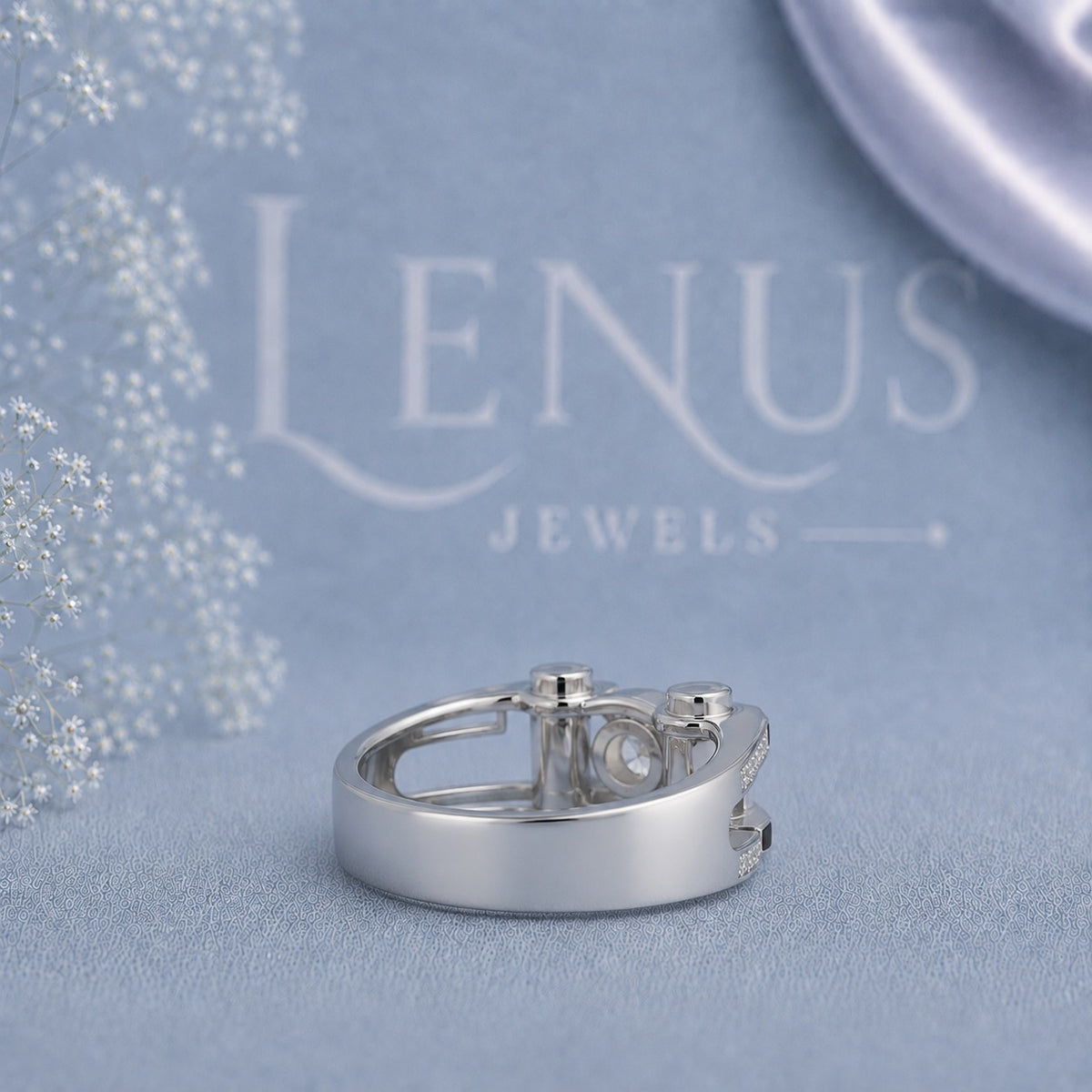 Luxury Moissanite Ring for Men ,  Sterling Silver Engagement ring for Men Men‘s bands