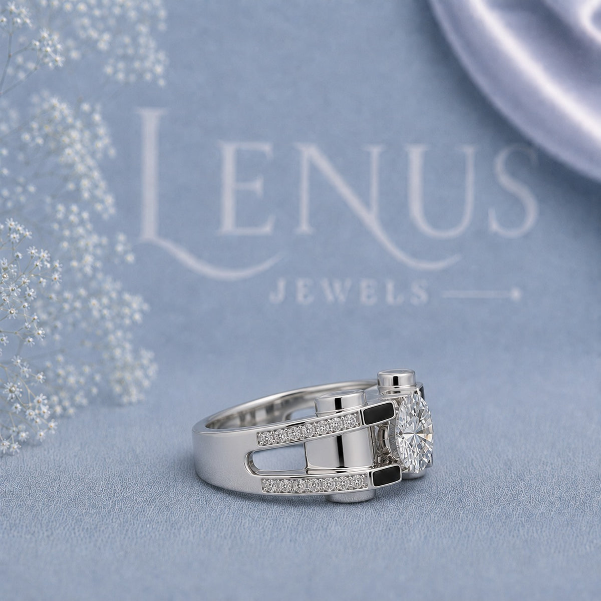Luxury Moissanite Ring for Men ,  Sterling Silver Engagement ring for Men Men‘s bands
