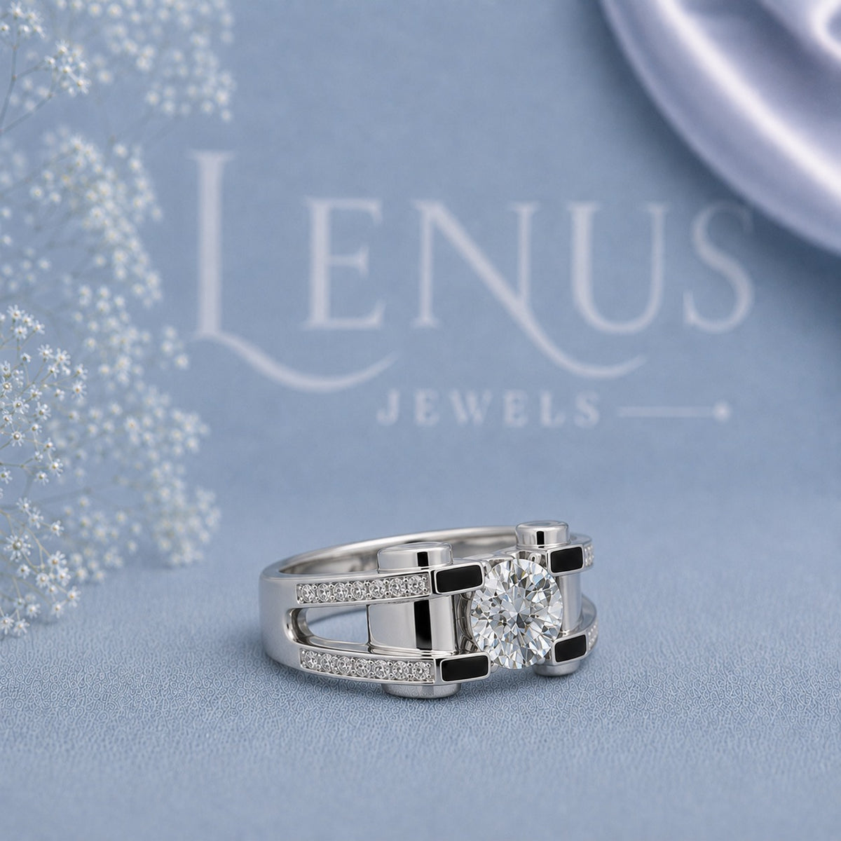 Luxury Moissanite Ring for Men ,  Sterling Silver Engagement ring for Men Men‘s bands