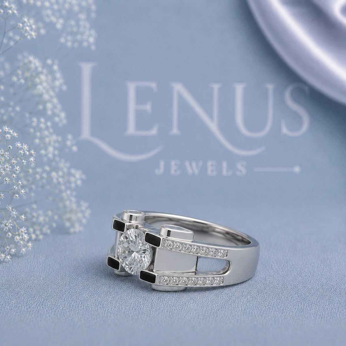 Luxury Moissanite Ring for Men ,  Sterling Silver Engagement ring for Men Men‘s bands