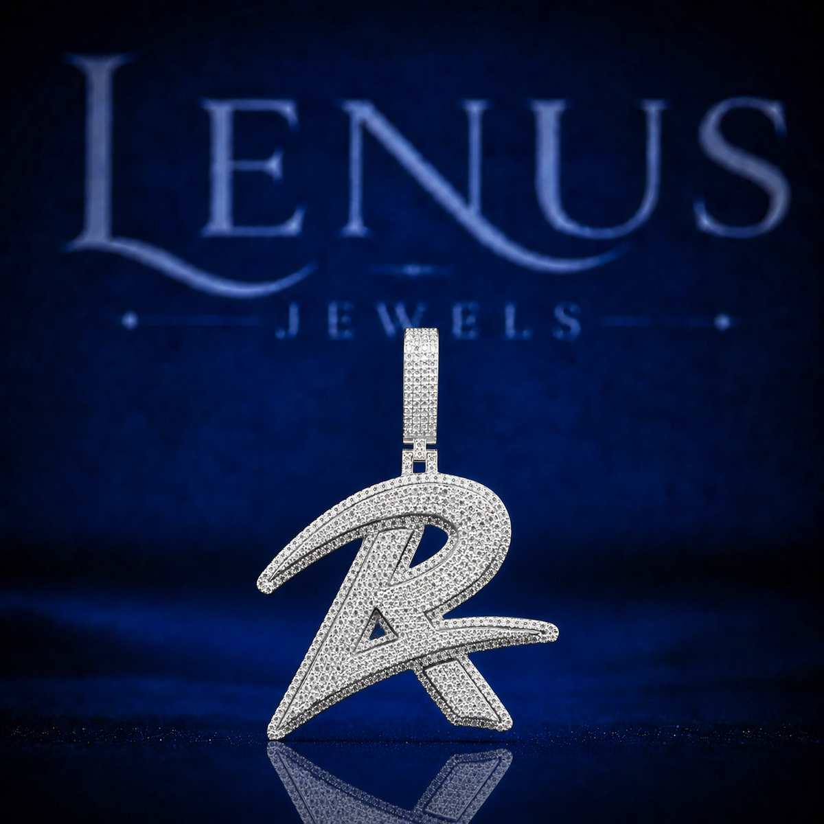 Iced Out Letter R Pendant VVS Moissanite 925 Sterling Silver Initial R Necklace Charm Hip Hop Jewelry Diamond Tester Passing Unisex Gift