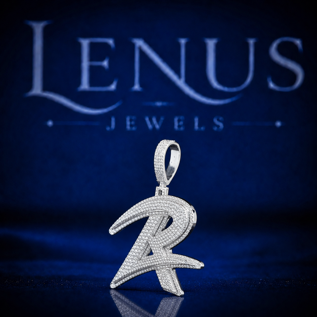 Iced Out Letter R Pendant VVS Moissanite 925 Sterling Silver Initial R Necklace Charm Hip Hop Jewelry Diamond Tester Passing Unisex Gift