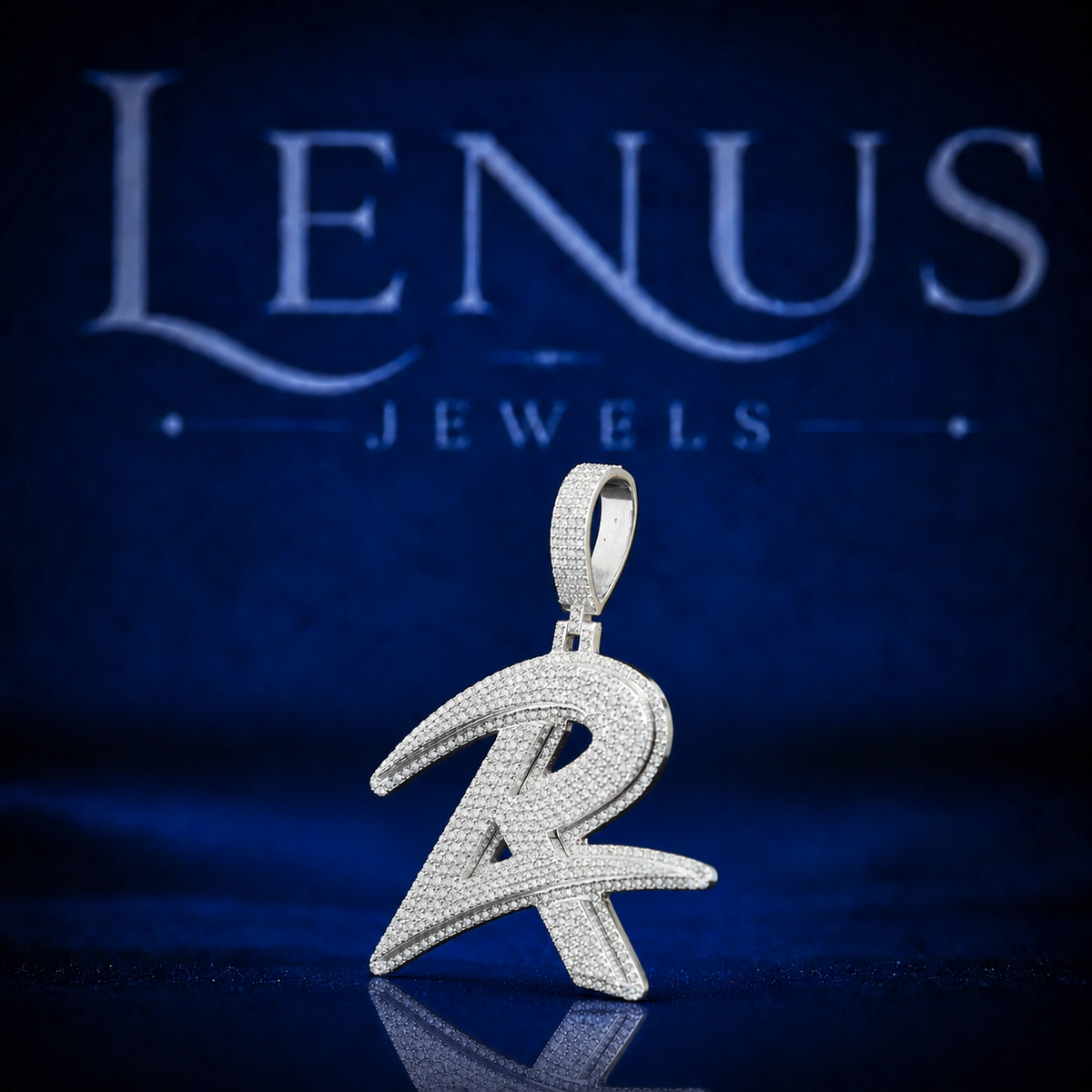 Iced Out Letter R Pendant VVS Moissanite 925 Sterling Silver Initial R Necklace Charm Hip Hop Jewelry Diamond Tester Passing Unisex Gift