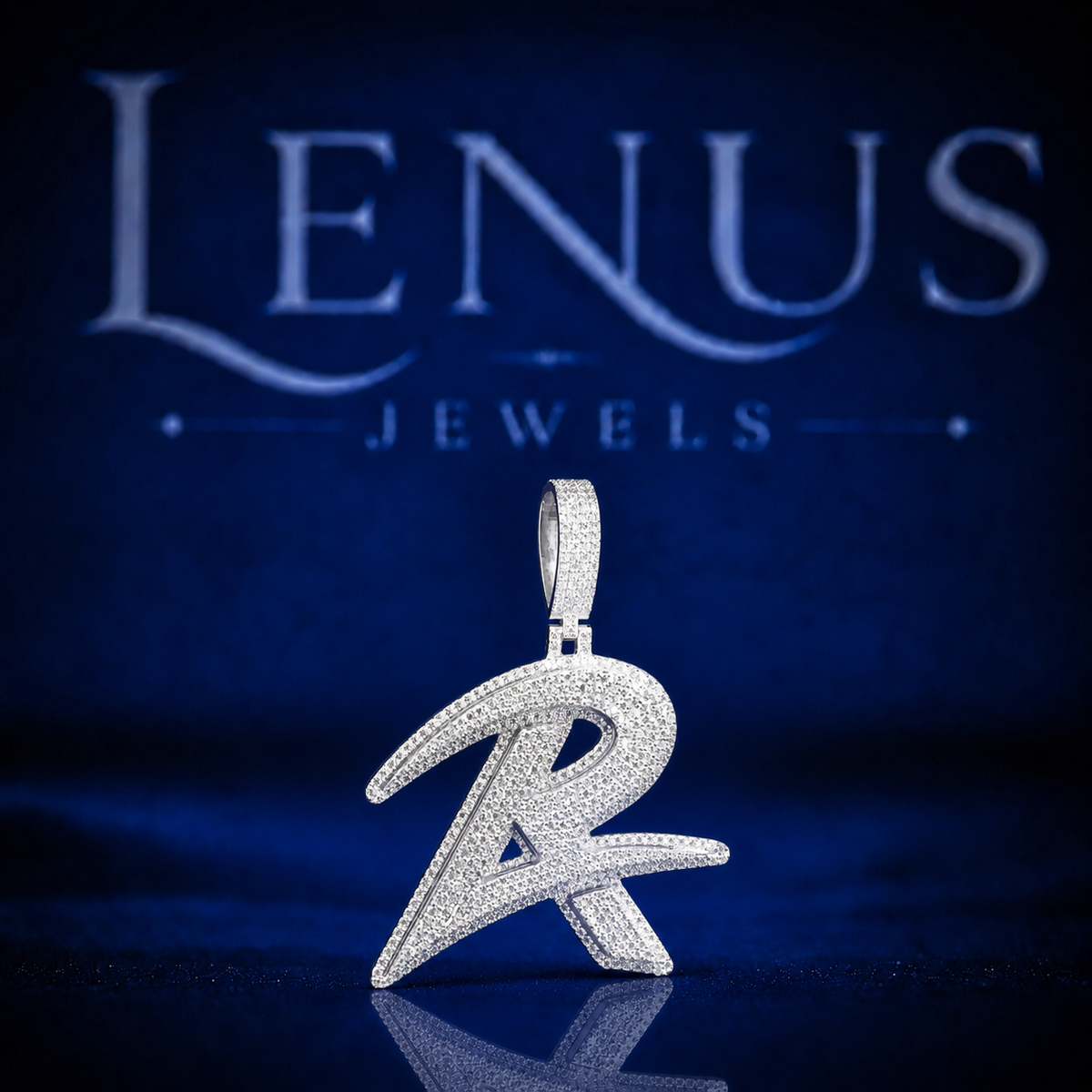 Iced Out Letter R Pendant VVS Moissanite 925 Sterling Silver Initial R Necklace Charm Hip Hop Jewelry Diamond Tester Passing Unisex Gift