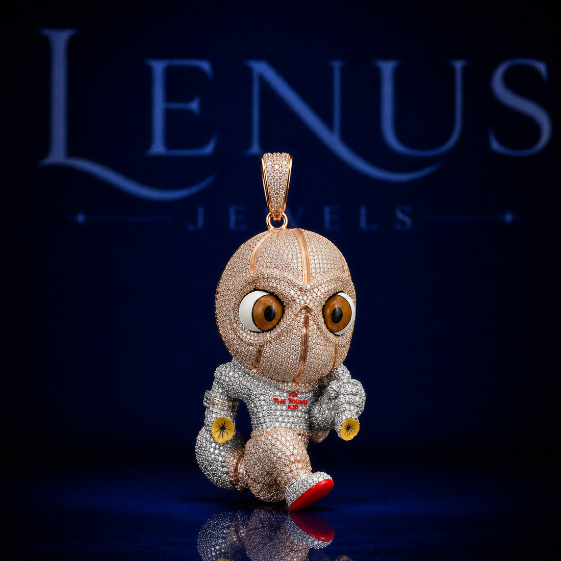 Iced Out Big Eye Cartoon Character Pendant – VVS Moissanite 925 Sterling Silver 3D Hip Hop Jewelry Diamond Tester Pass