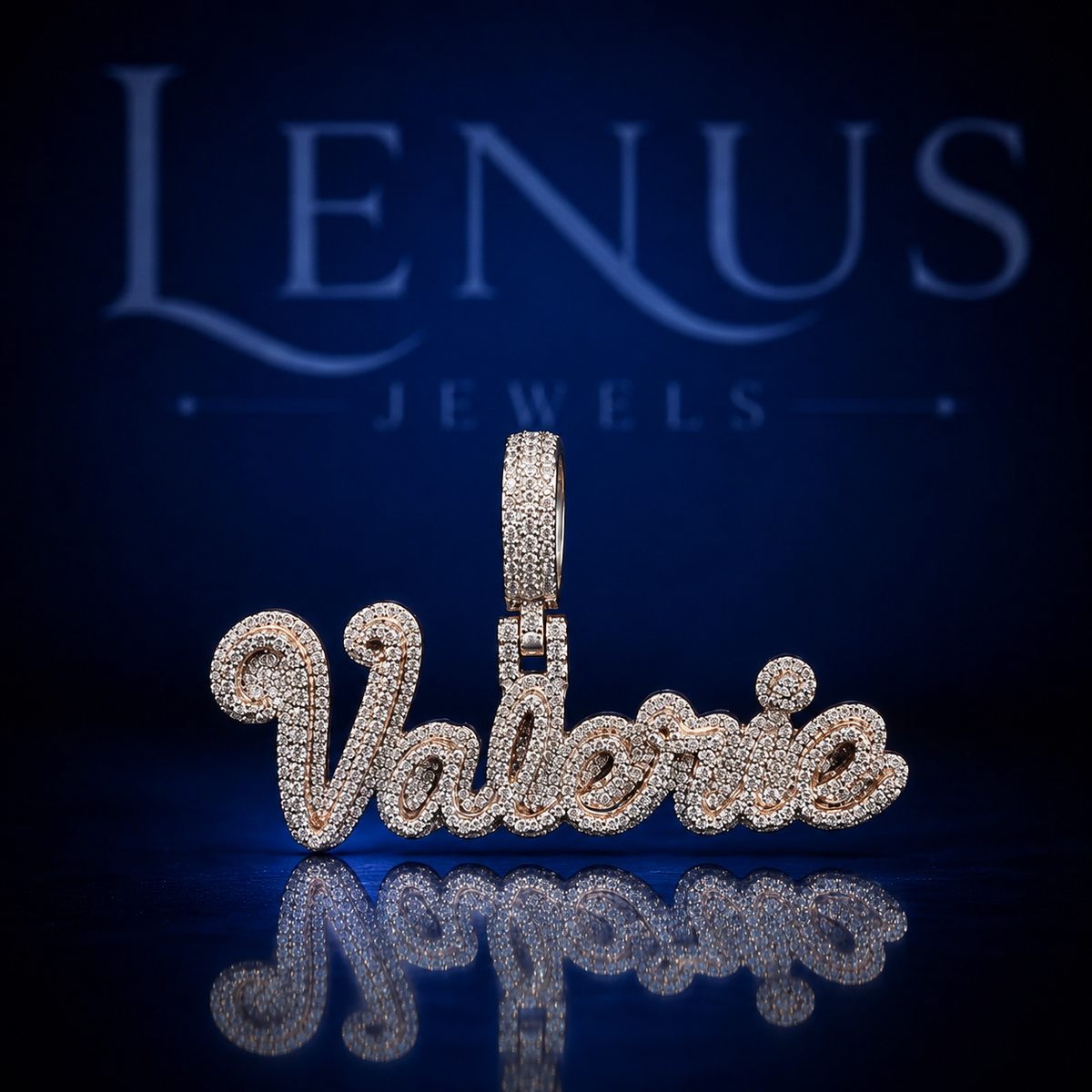 Custom Valerie Name Pendant – VVS Moissanite 925 Sterling Silver Iced Out Cursive Script Nameplate Necklace Charm Hip Hop Jewelry Gift