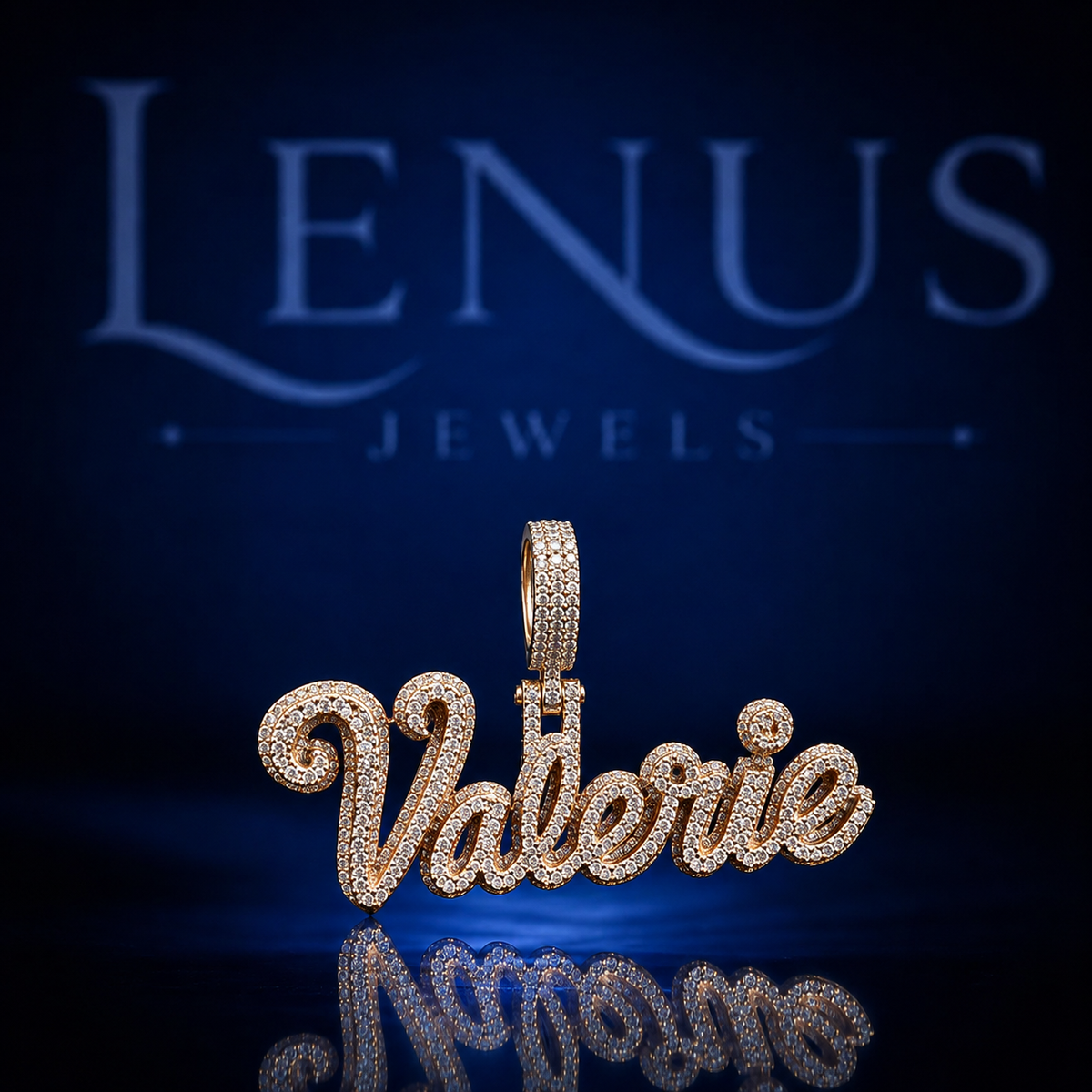 Custom Valerie Name Pendant – VVS Moissanite 925 Sterling Silver Iced Out Cursive Script Nameplate Necklace Charm Hip Hop Jewelry Gift