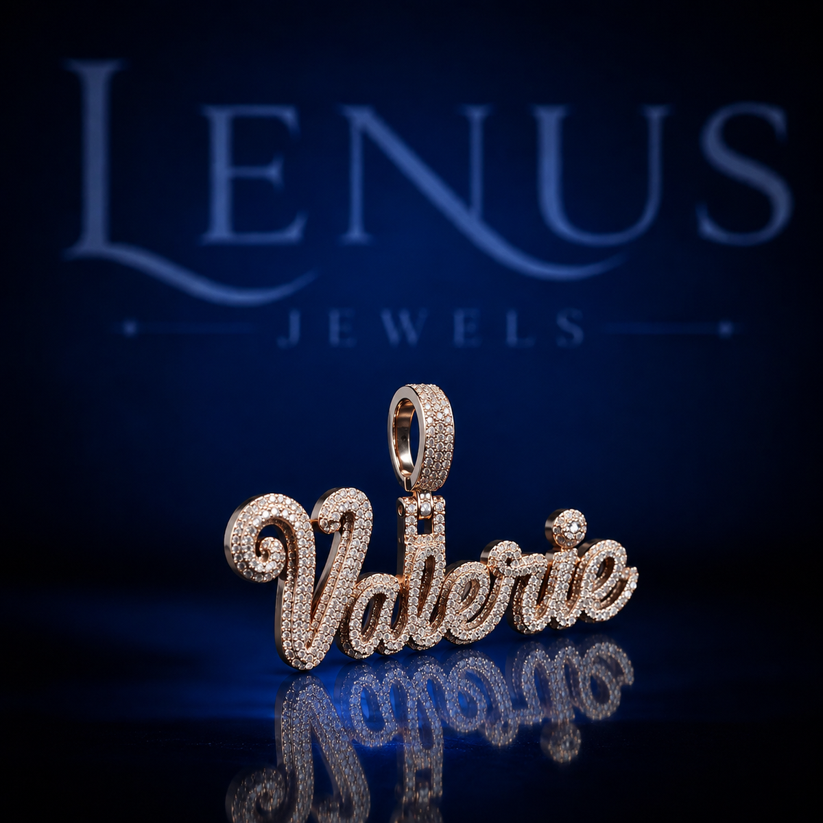 Custom Valerie Name Pendant – VVS Moissanite 925 Sterling Silver Iced Out Cursive Script Nameplate Necklace Charm Hip Hop Jewelry Gift