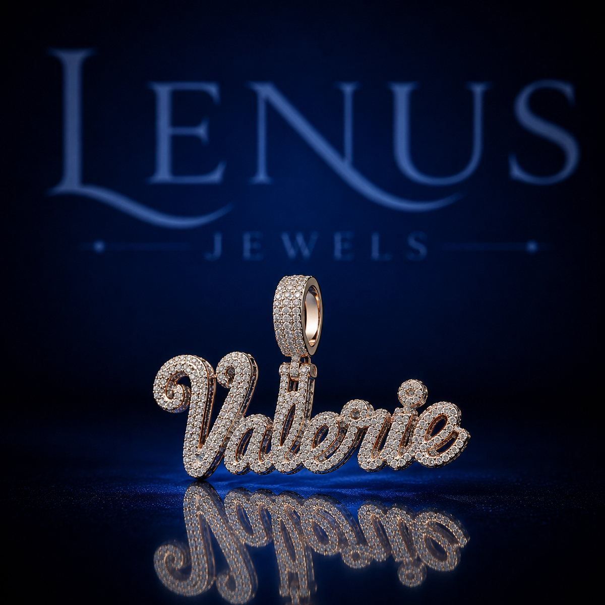 Custom Valerie Name Pendant – VVS Moissanite 925 Sterling Silver Iced Out Cursive Script Nameplate Necklace Charm Hip Hop Jewelry Gift