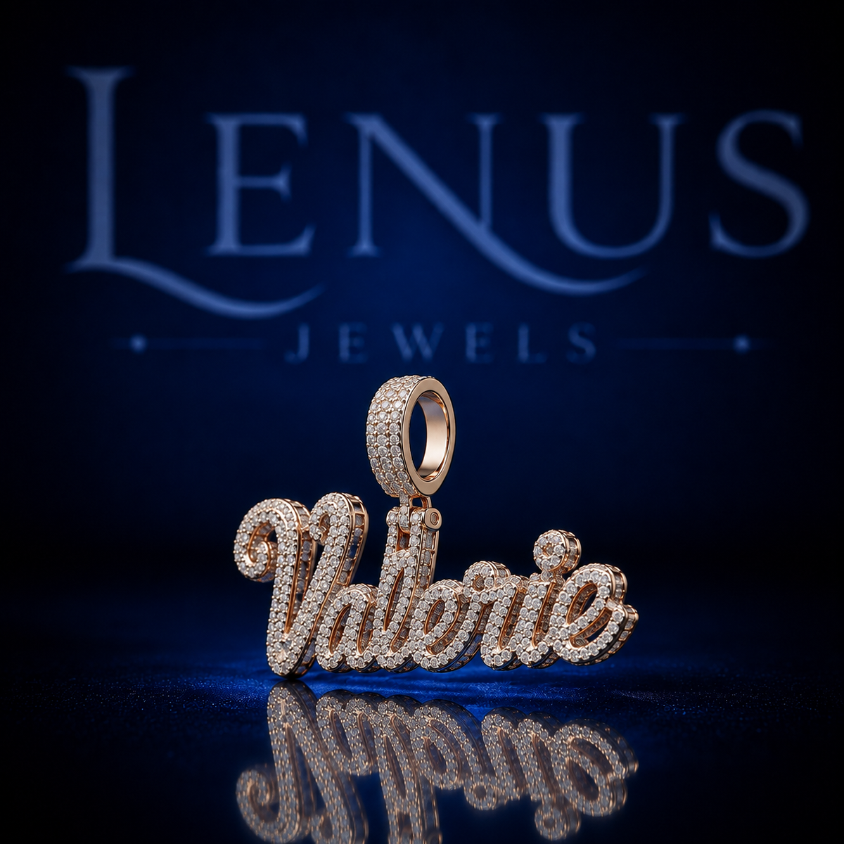 Custom Valerie Name Pendant – VVS Moissanite 925 Sterling Silver Iced Out Cursive Script Nameplate Necklace Charm Hip Hop Jewelry Gift