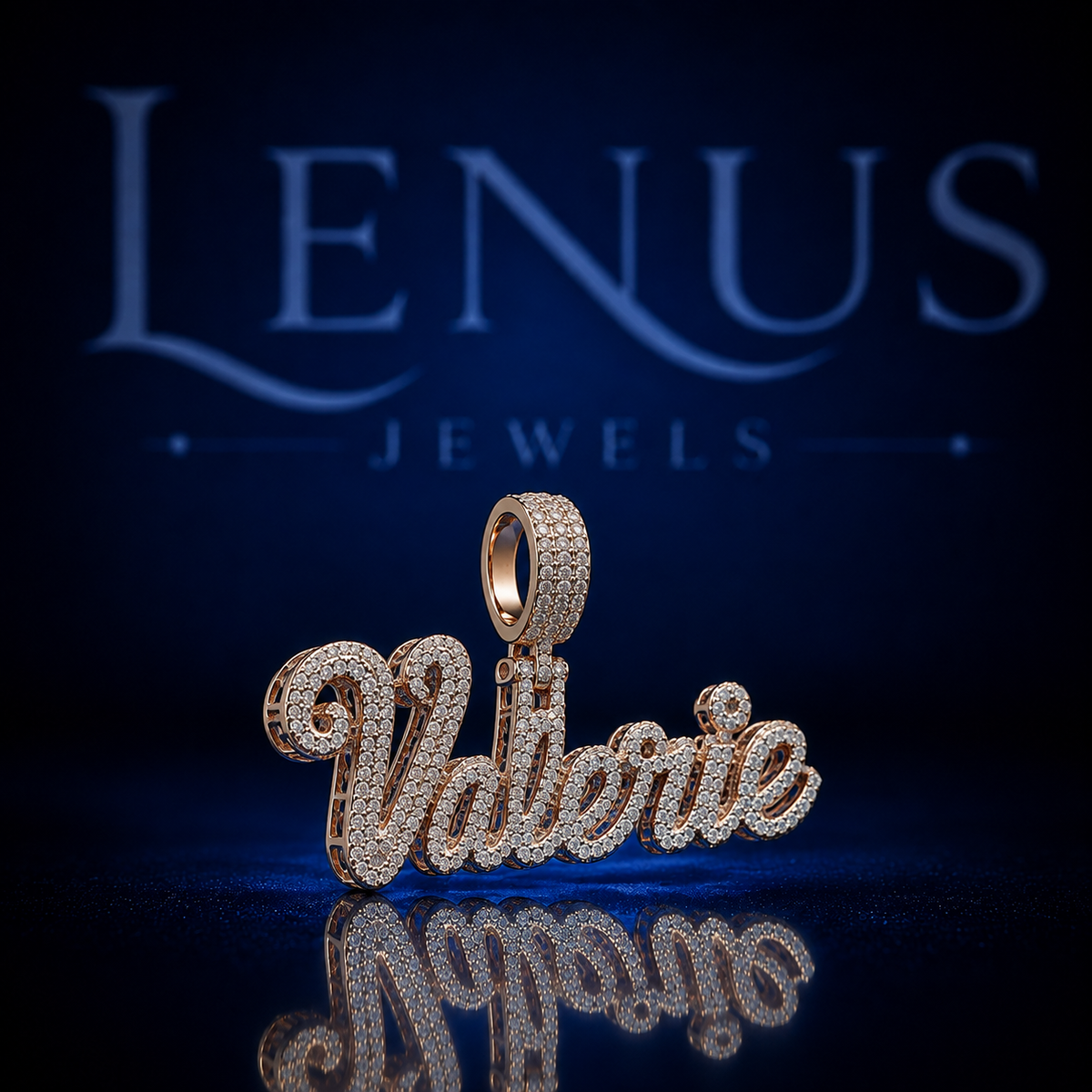 Custom Valerie Name Pendant – VVS Moissanite 925 Sterling Silver Iced Out Cursive Script Nameplate Necklace Charm Hip Hop Jewelry Gift